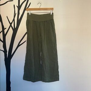 NWOT Colette La Maison des fibres naturelles green 100% Italian 🇮🇹 linen pants